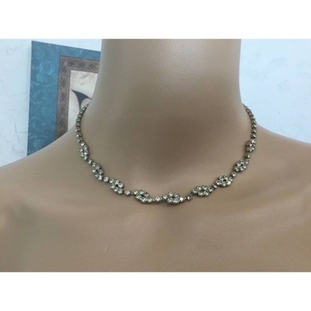 Vintage Silver Rhinestone Necklace